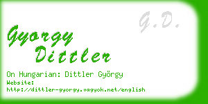 gyorgy dittler business card
